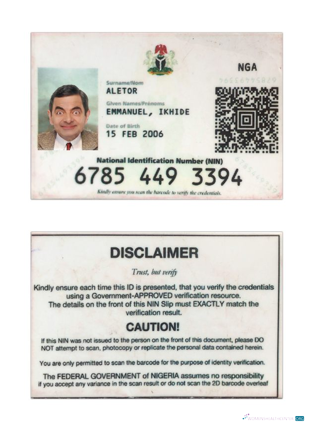 Download Nigeria national ID card Photoshop template